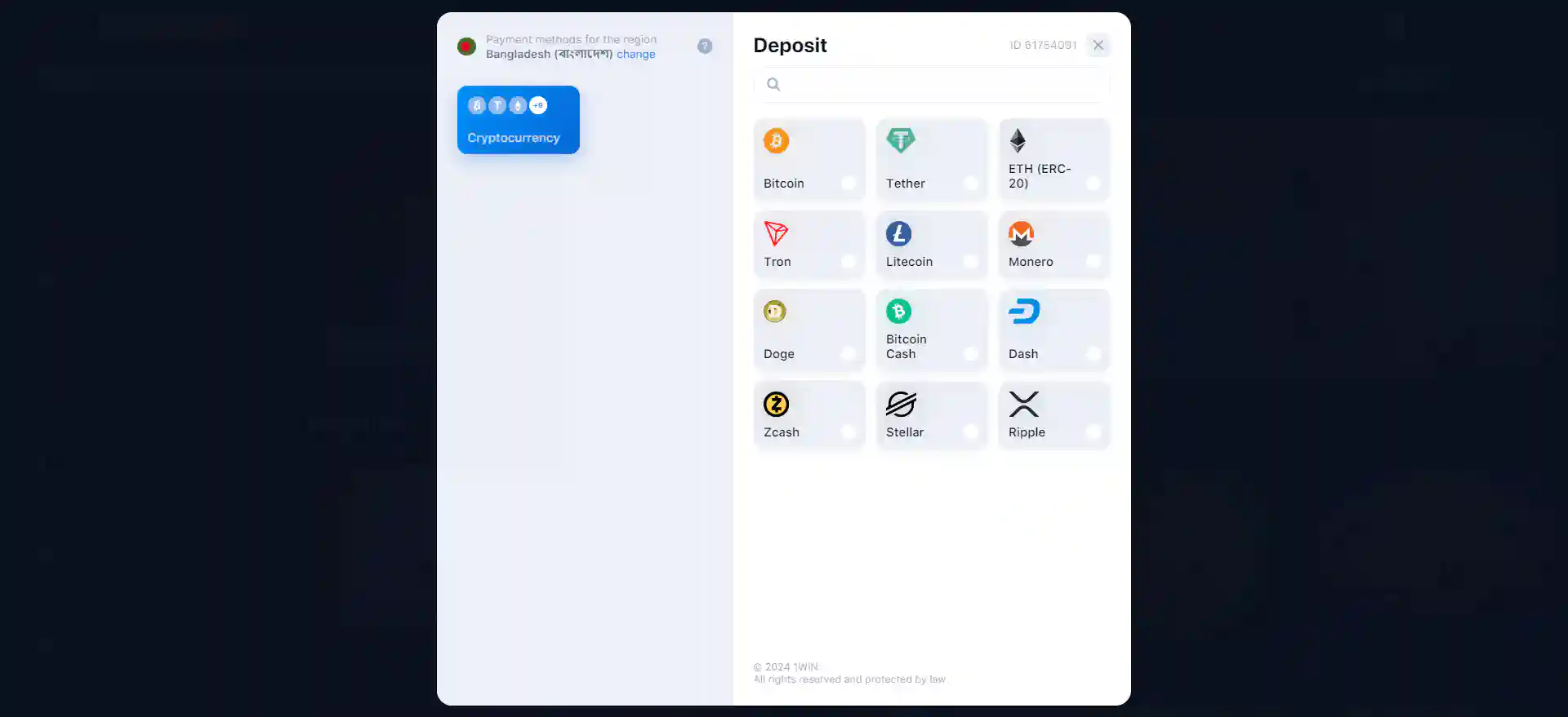 1win deposit methods in Bangladesh